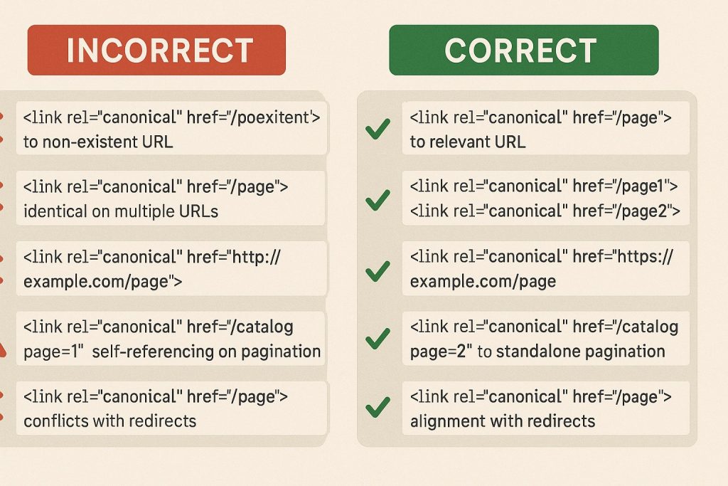 Ошибки canonical